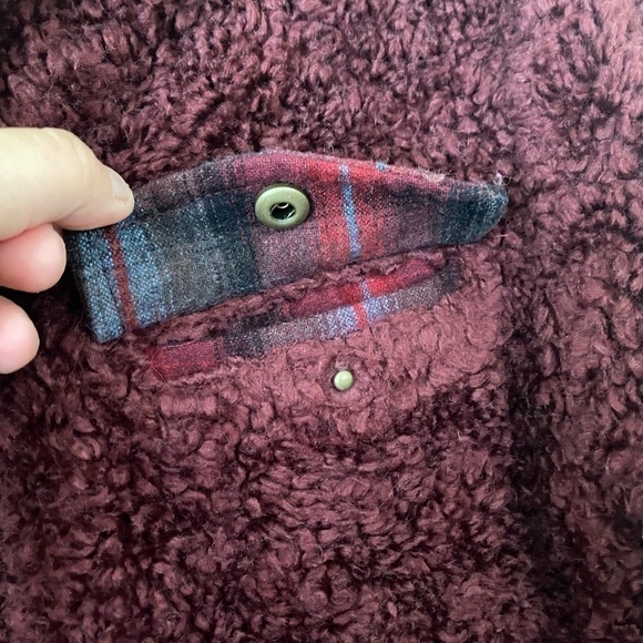 Burgundy Fuzzy Pendleton Teddy Full Zip Jacket❤️ - Picture 5 of 7